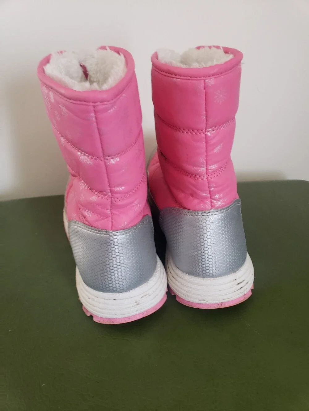 Kids Wonder Nation Pink And Silver Snowflake Winter Snow Boots 4